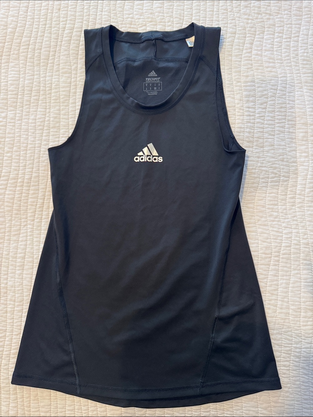 adidas Women’s Black Performance Tank with White Logo